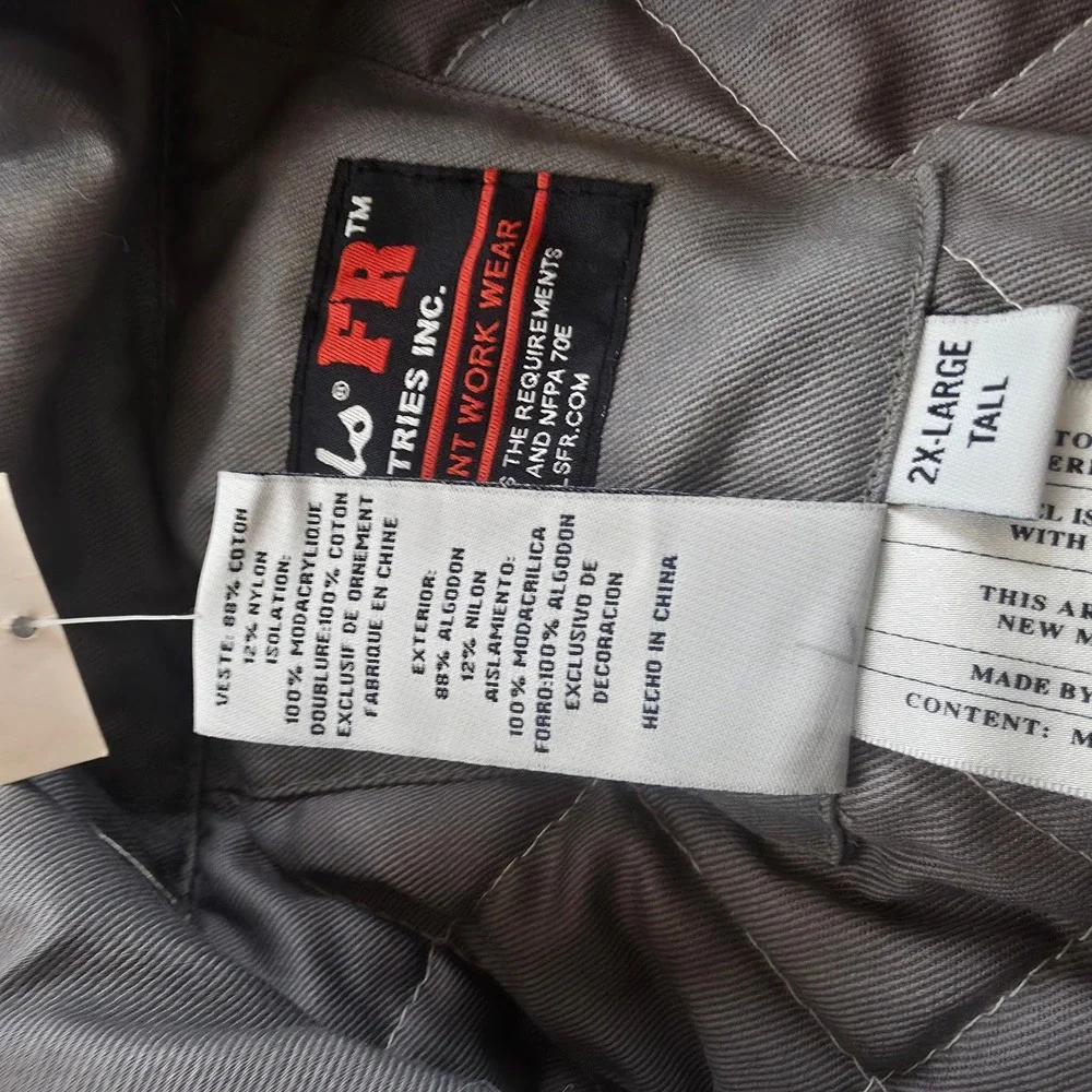 Walls FR Insulated Coveralls Mens 2XL Tall Gray Nomac Flame Resistant Workwear